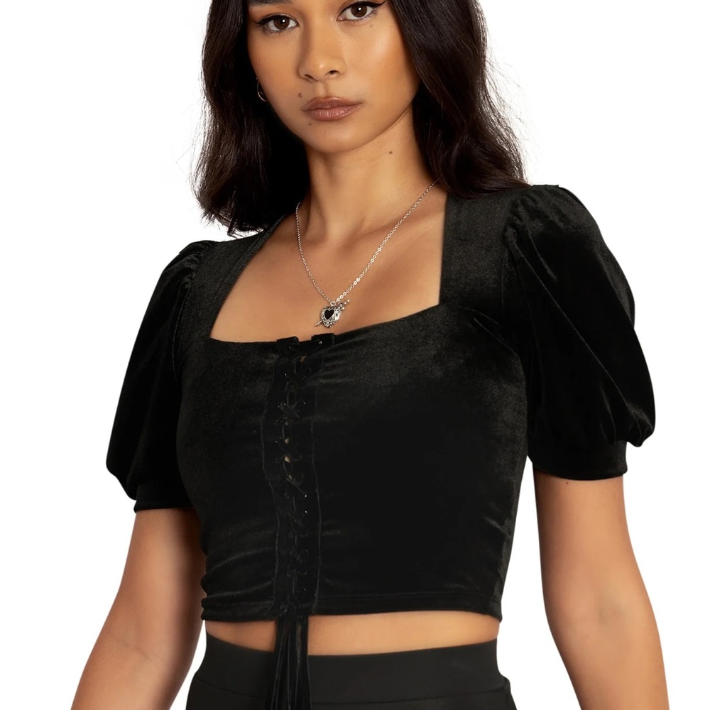 BlackMilk Velvet Black Renaissance Top